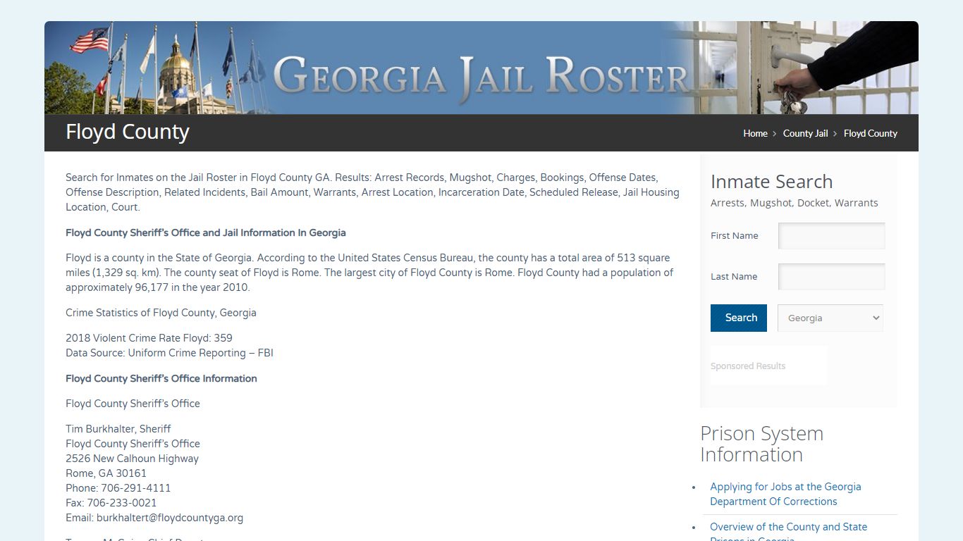 Floyd County | Georgia Jail Inmate Search
