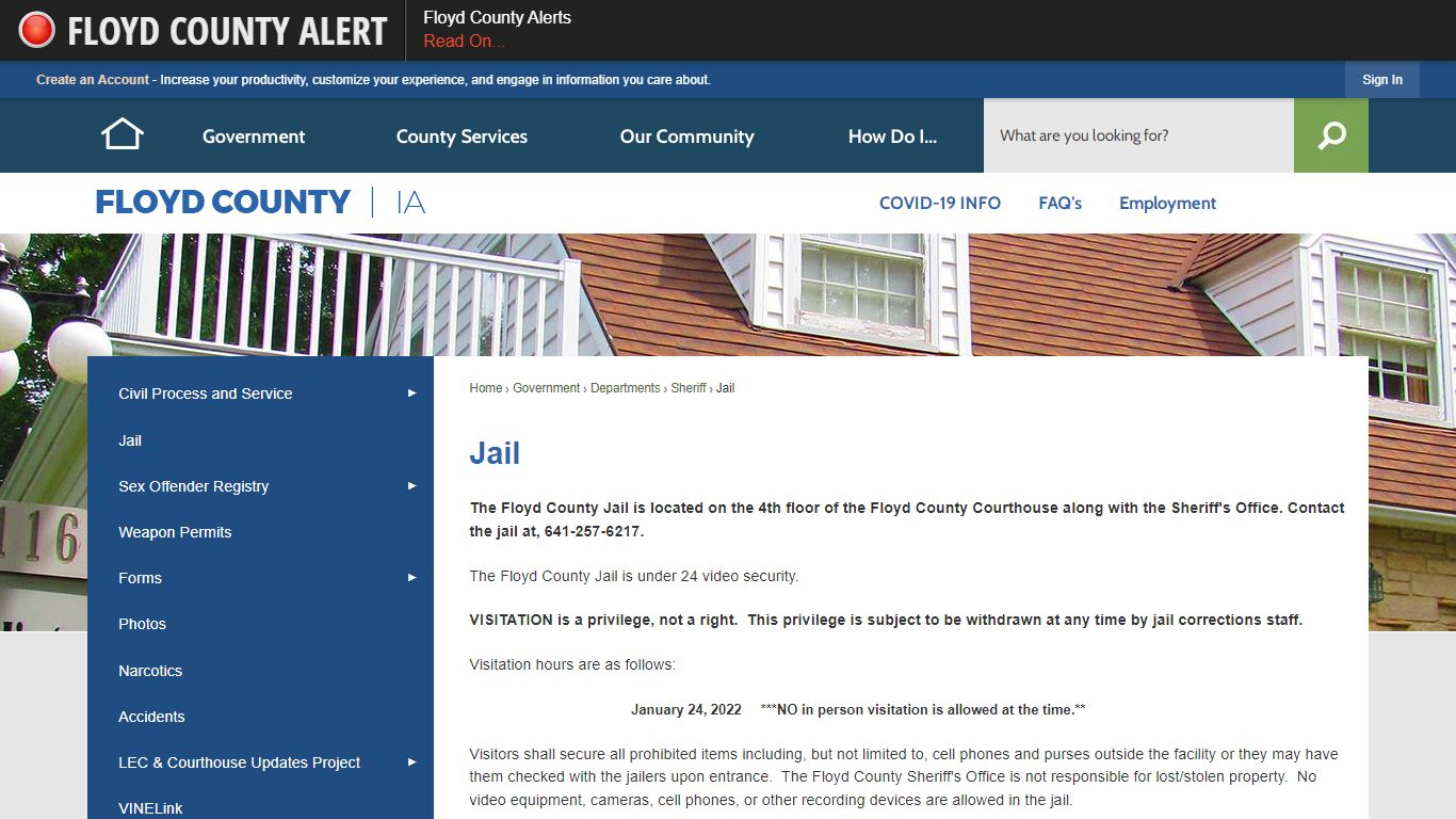 Jail | Floyd County, IA - Official Website
